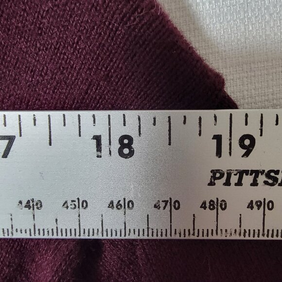 J. Ferrar Mens Pullover Sweater Sz XL Long Sleeve V-Neck Deep Plum Golf T Time - Picture 6 of 11